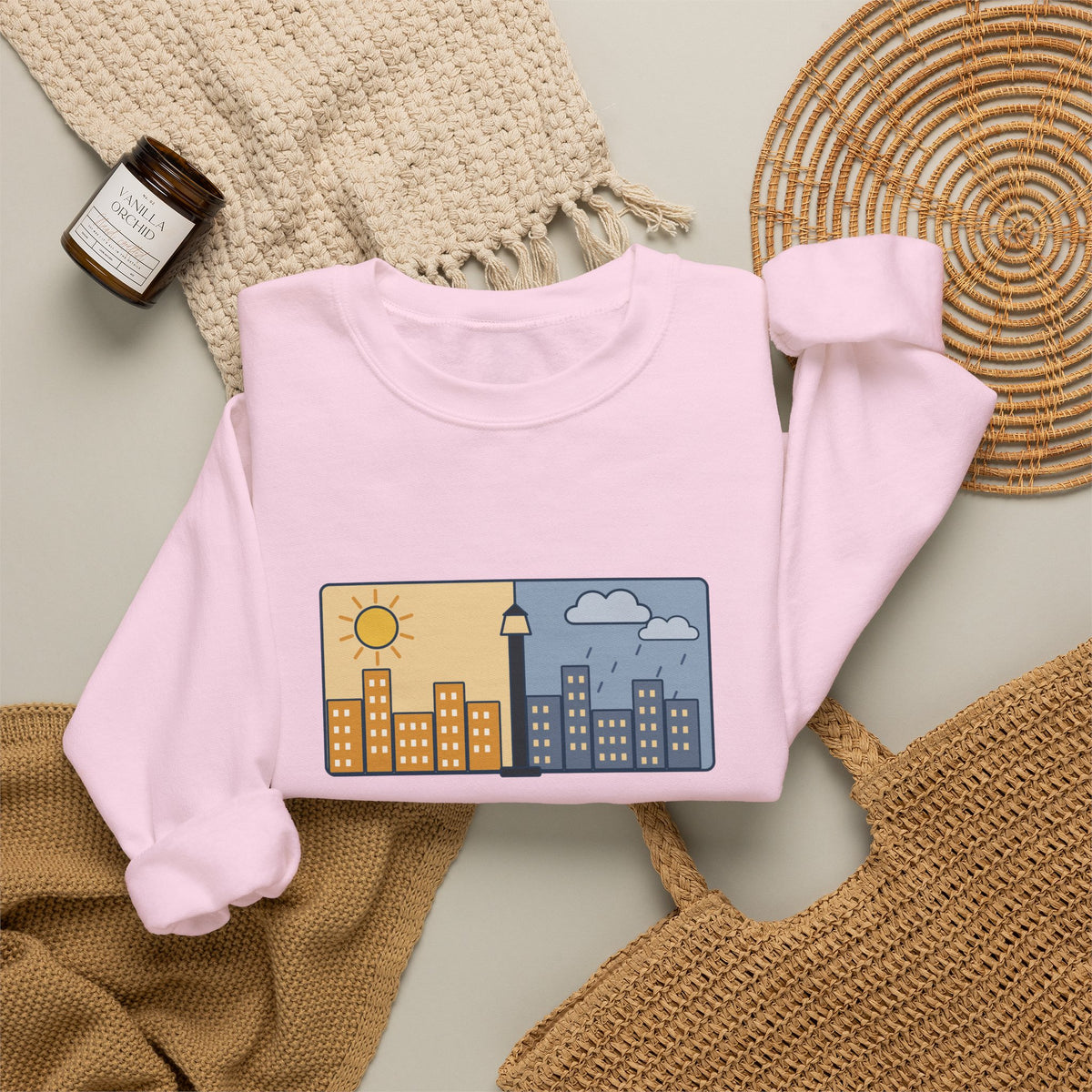 It Was the Best of Times, It Was the Worst of Times Sweatshirt, Literary Dickens Quote Crewneck with Split Skyline