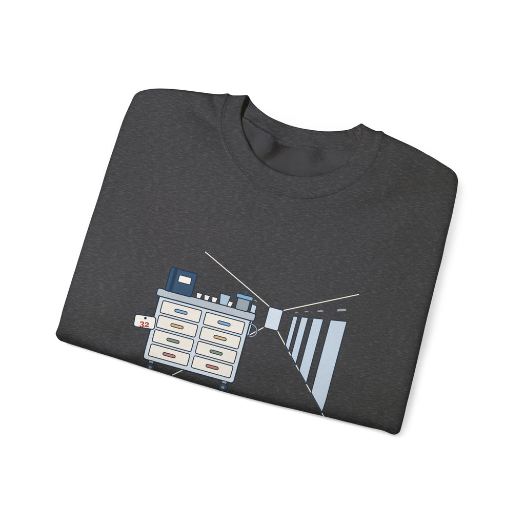 Licensed Practical Nurse Crewneck Sweatshirt - Med Pass: 32 Residents, One Cart