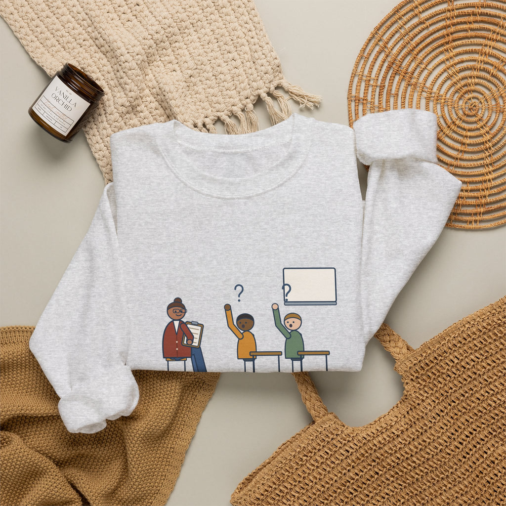 Instructional Coach Crewneck Sweatshirt - Two Kids Asked If I'm the Sub