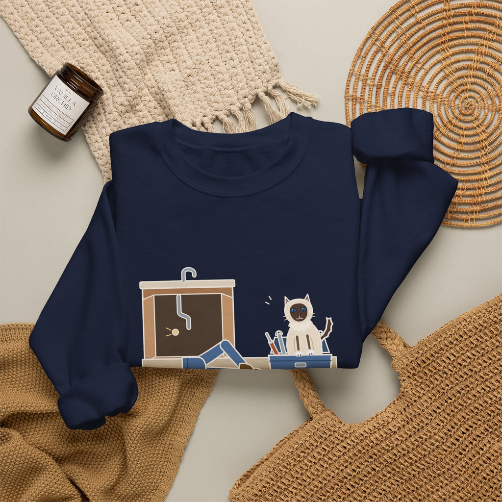 Birman Cat Crewneck Sweatshirt - Toolbox Seat for the Kitchen Sink Repair