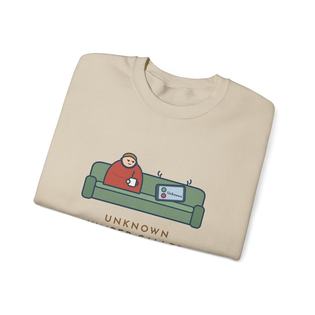 Unknown Number Sweatshirt, Let It Ring, Then Waited for the Text, Funny Couch Calm Crewneck