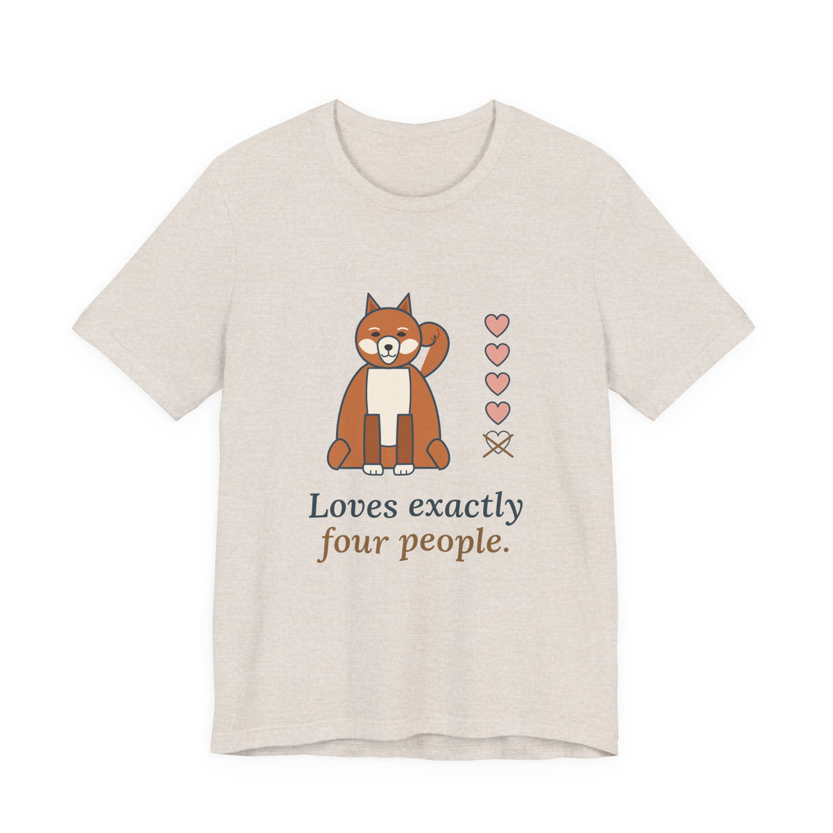 Akita T-Shirt - Loves Exactly Four People Funny Loyal Akita Owner Tee