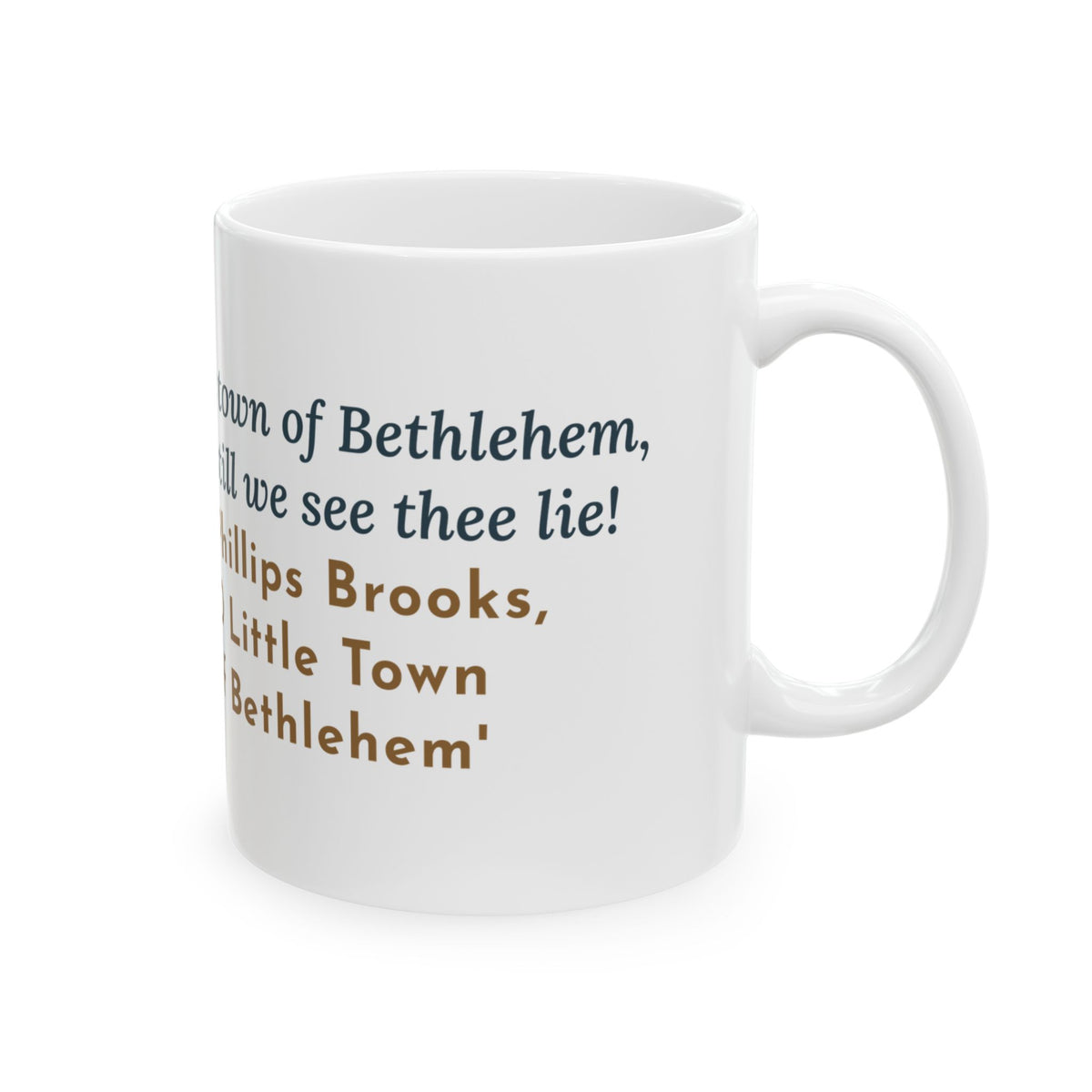 Brooks Quote Mug, O Little Town of Bethlehem, Christmas Hill Town Star Coffee Mug 11oz