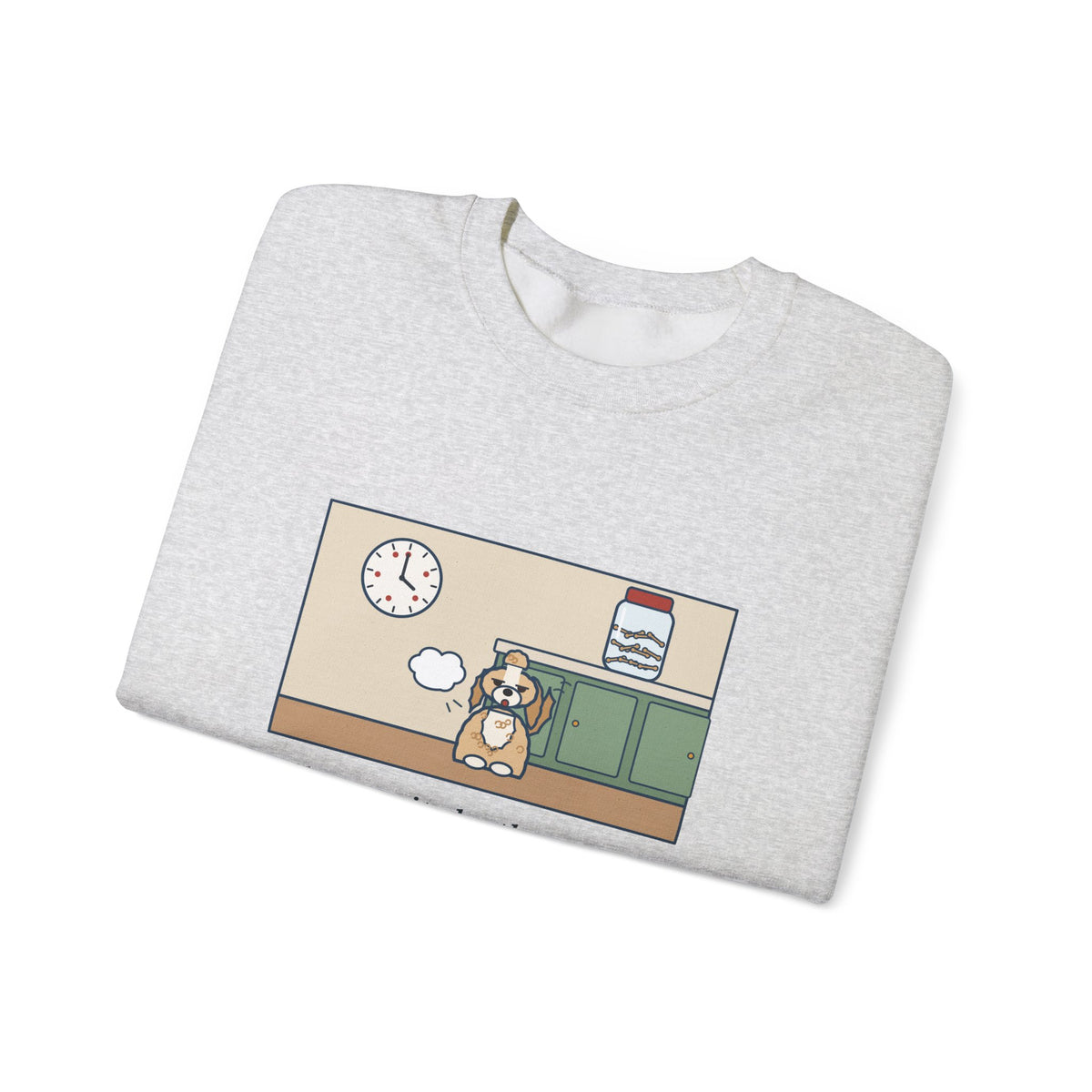Shih-Poo Sweatshirt, Sits by the Treat Jar and Sighs Loudly Every Eleven Minutes, Funny Treat Jar Vigil Crewneck