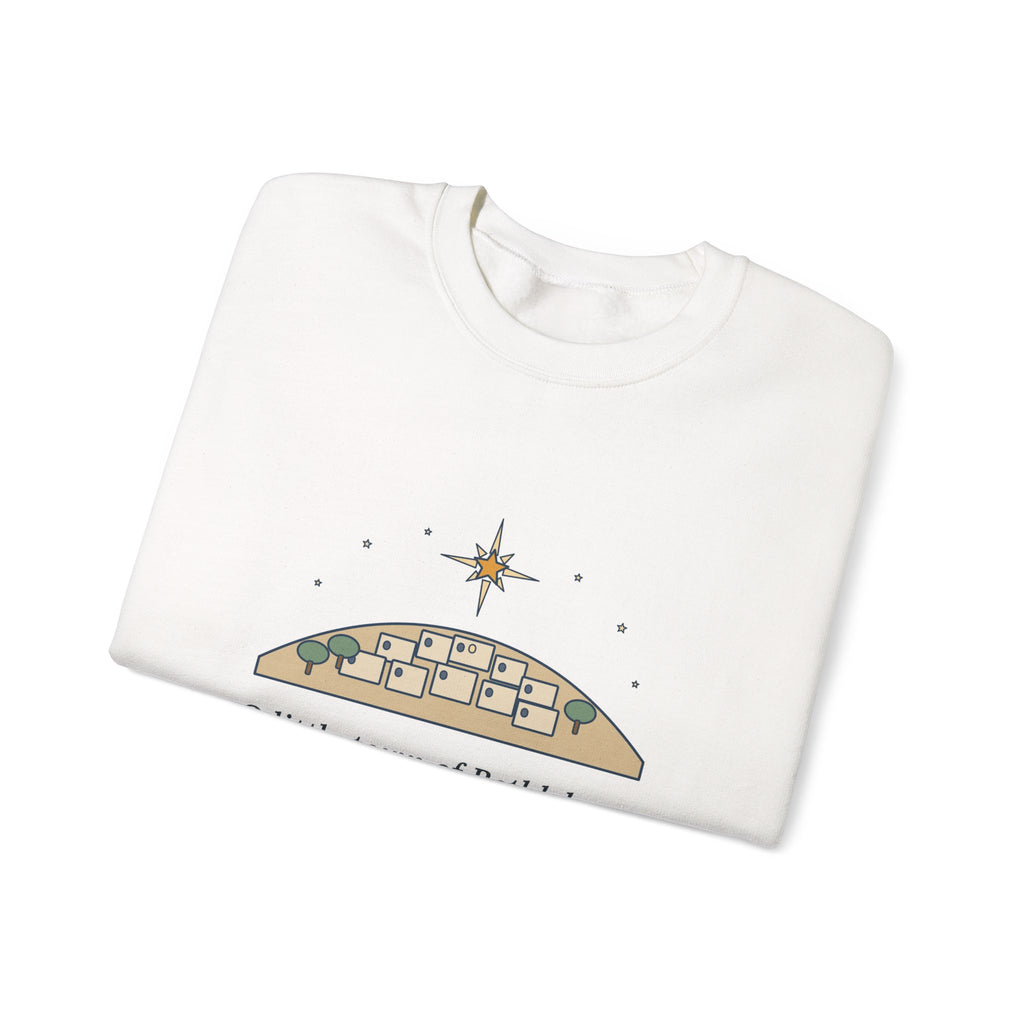 O Little Town of Bethlehem Sweatshirt, Christmas Brooks Quote Crewneck with Hill Town Star