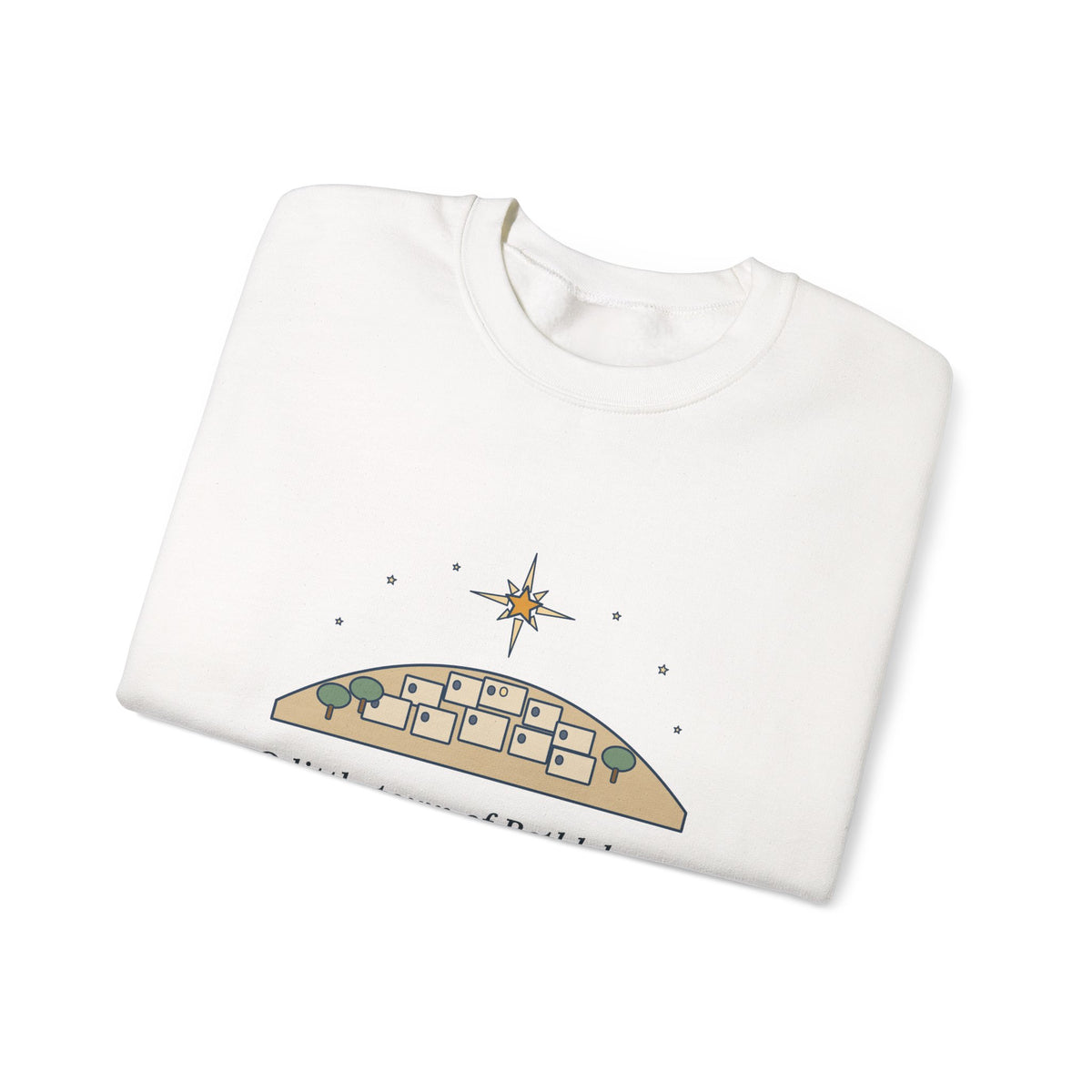 O Little Town of Bethlehem Sweatshirt, Christmas Brooks Quote Crewneck with Hill Town Star