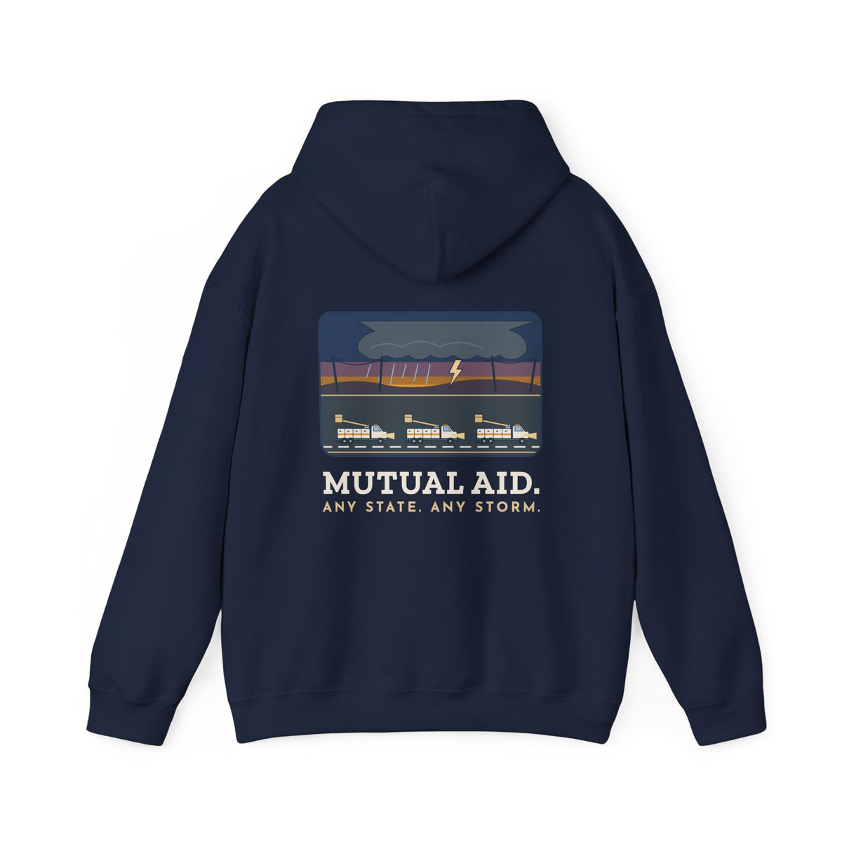 Lineworker Hoodie - Mutual Aid. Any State. Any Storm. Lineman Gift Hoodie