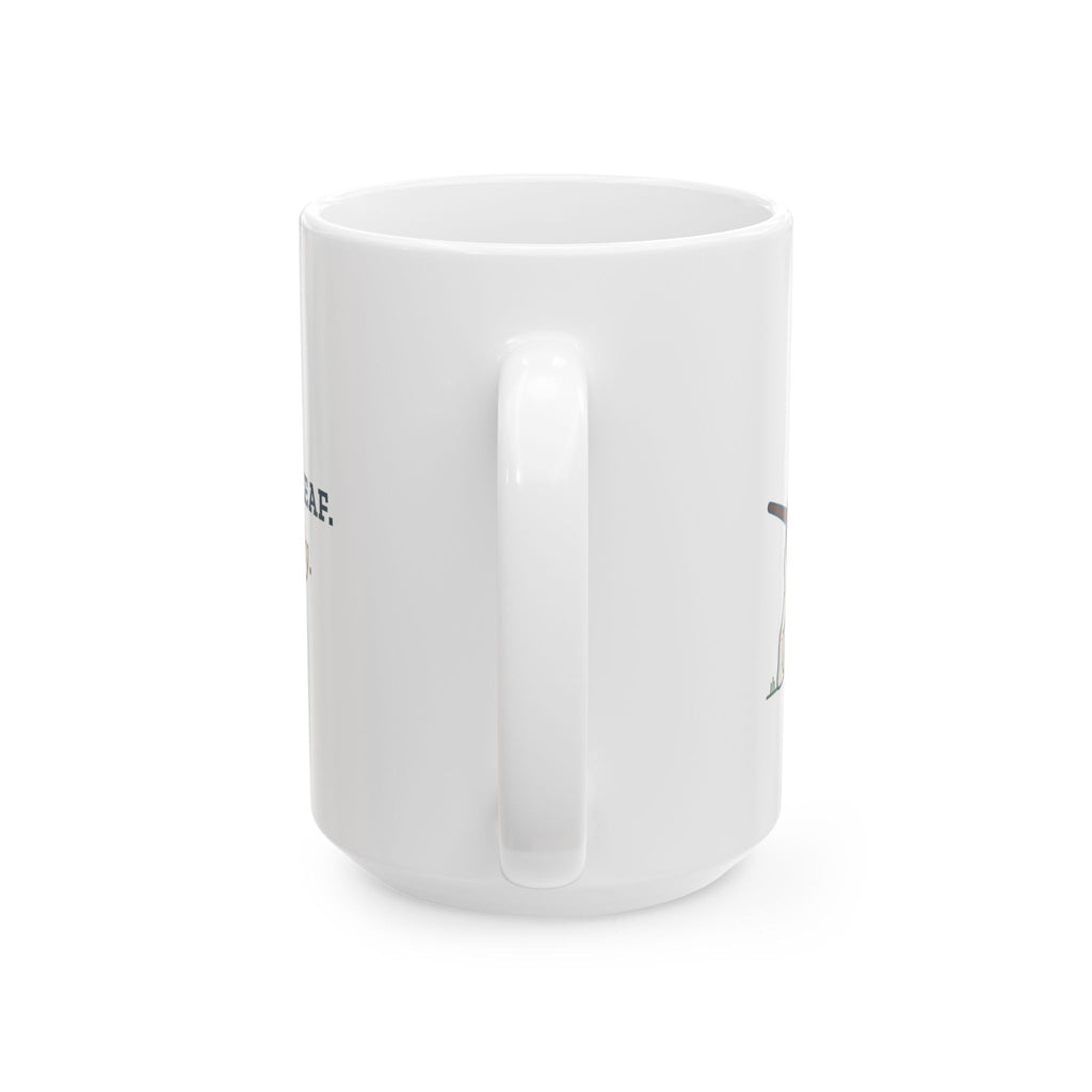 Large 15oz German Shorthaired Pointer Mug - Pointing at a Leaf. Very Seriously.