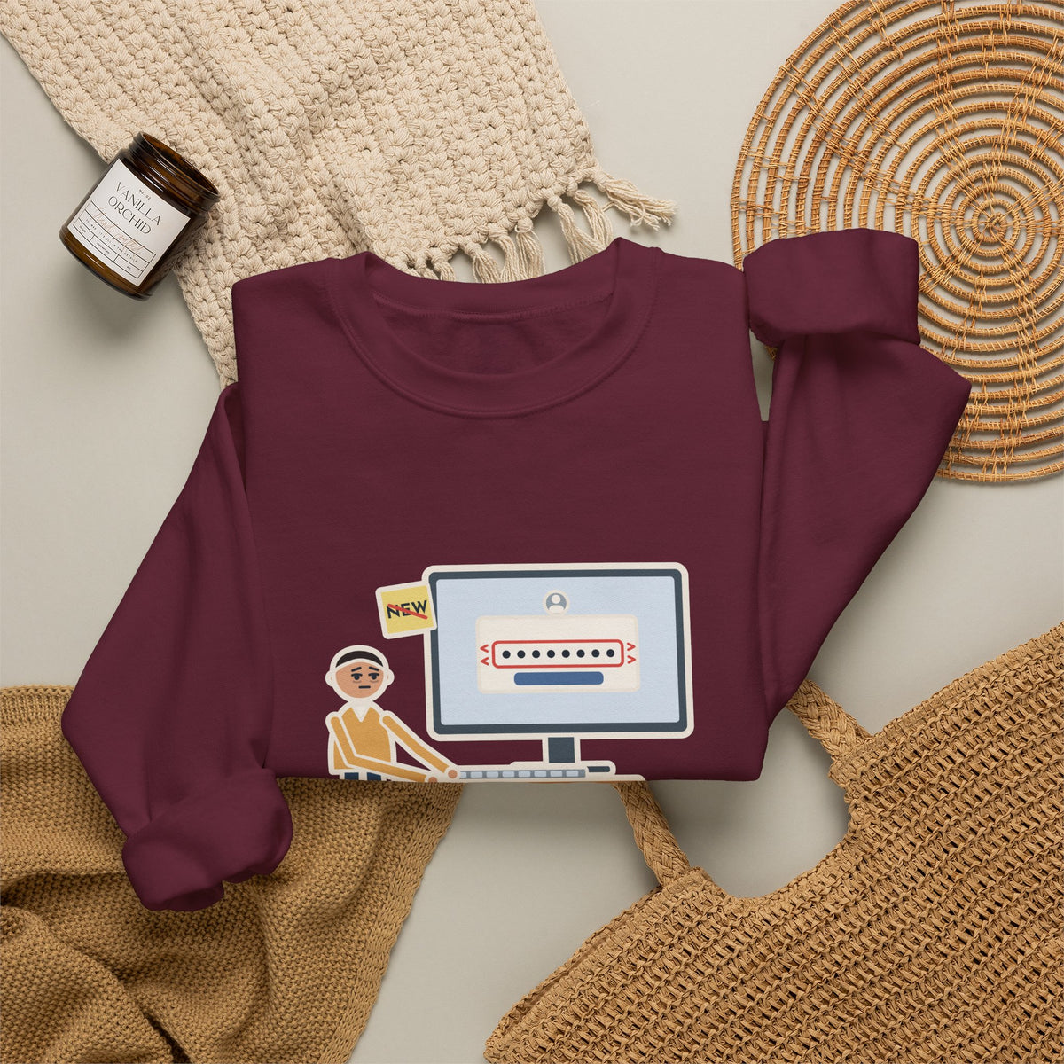 Password Sweatshirt, Changed It, Typed the Old One All Week, Funny Sign-In Box Crewneck