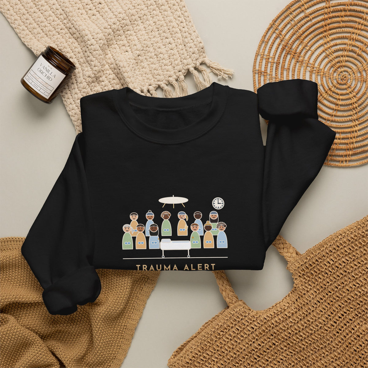 Trauma Nurse Crewneck Sweatshirt - Twelve in the Bay, One Mid-Snack