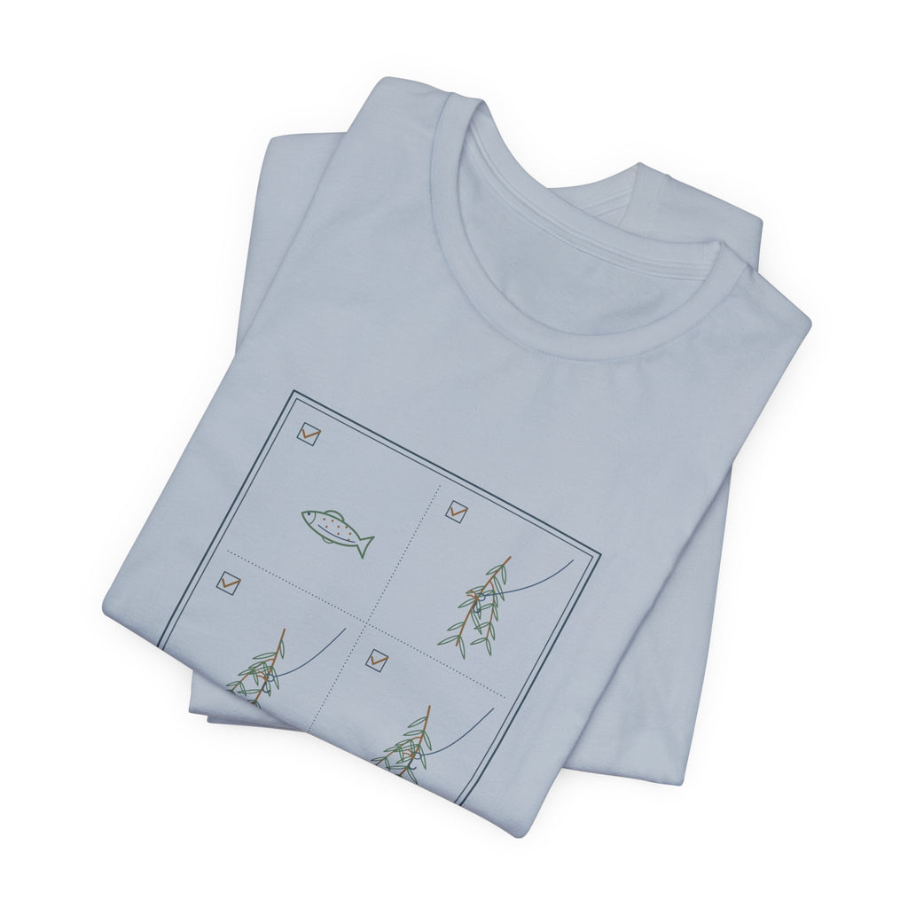 Fly Fishing T-Shirt - Caught: One Trout, Three Willows Funny Angler Tee