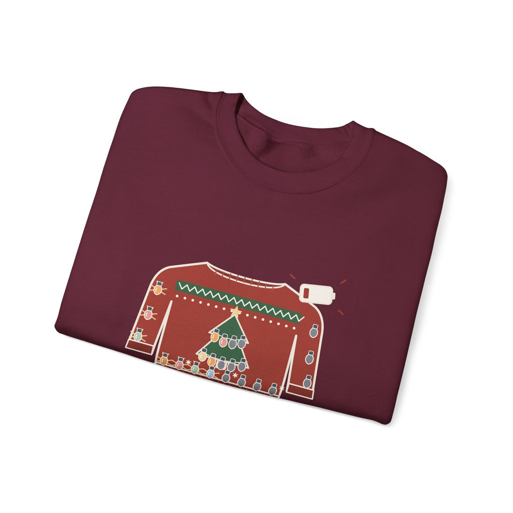 Tacky Sweater Party Crewneck Sweatshirt - Tackiness: 10. Battery Life: 2. Light-Up Christmas Joke