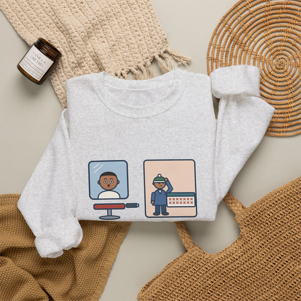Barber Sweatshirt, Told Them Just a Trim, Wore a Hat for Two Weeks, Funny Mirror and Beanie Crewneck
