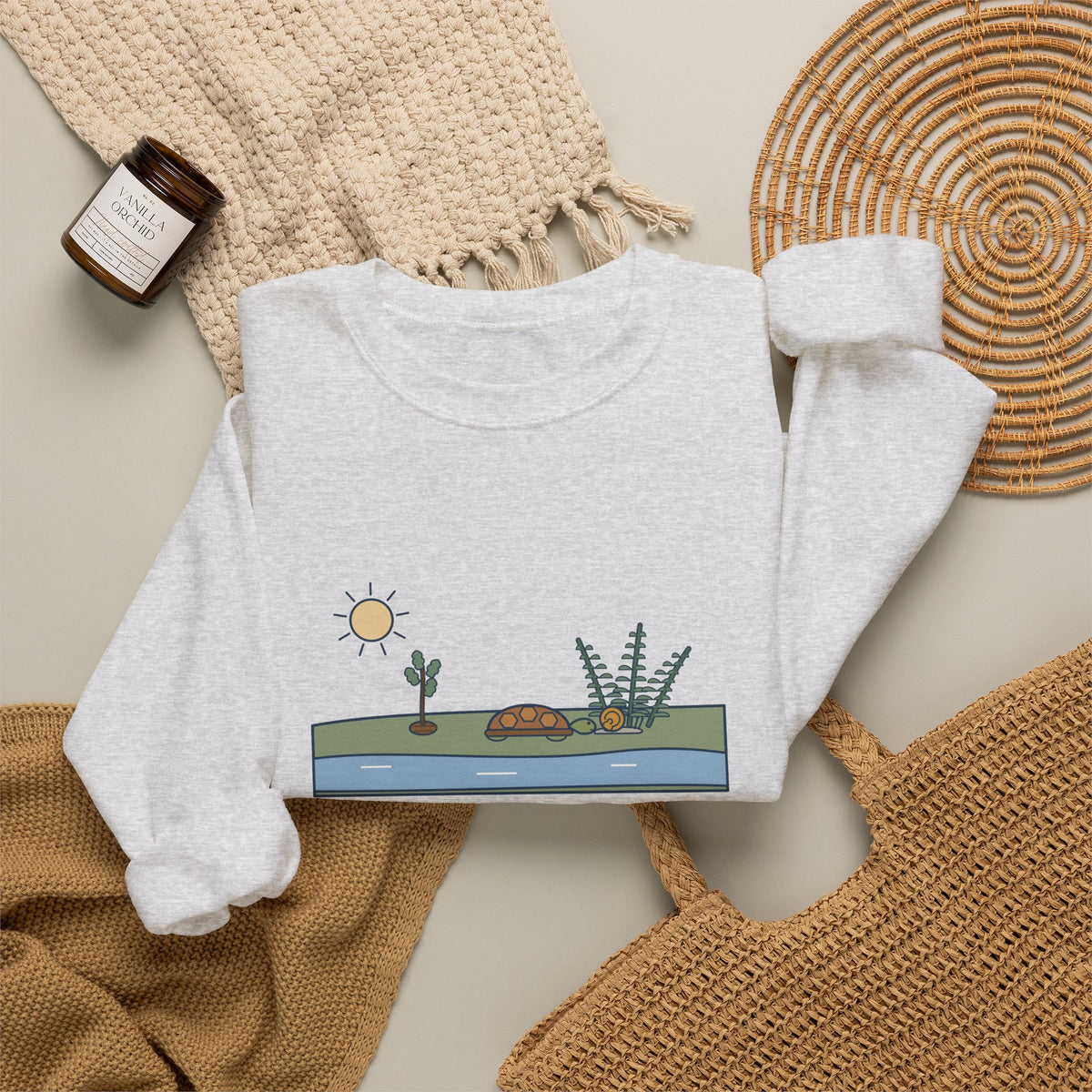 Adopt the Pace of Nature, Her Secret Is Patience Sweatshirt, Nature Emerson Quote Crewneck with Tortoise and Snail