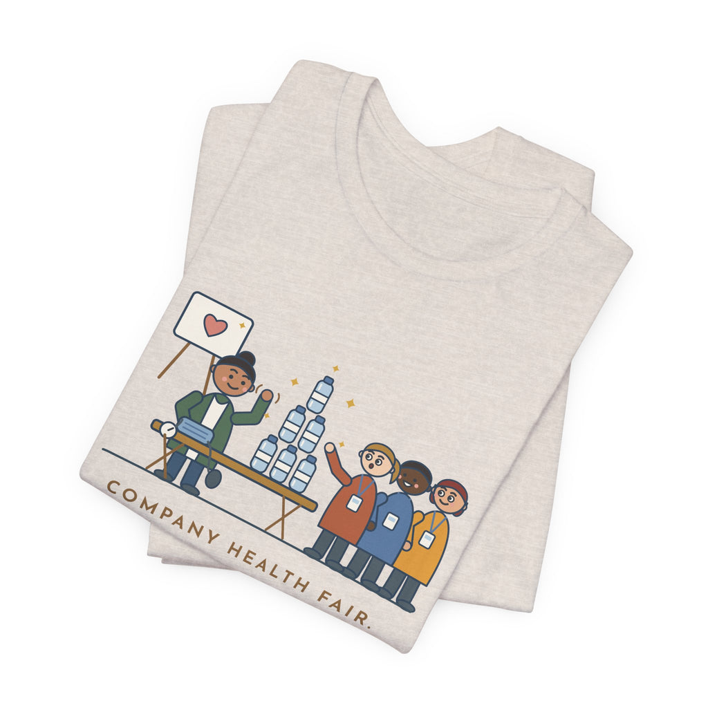 Corporate Wellness Nurse T-Shirt - Company Health Fair, the Line Was for the Free Water Bottle