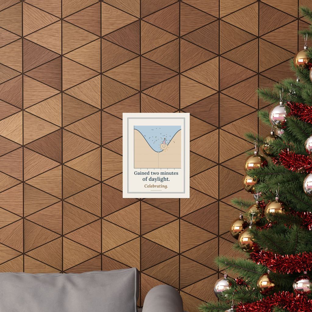 Winter Solstice Poster - Gained Two Minutes of Daylight Celebrating Wall Art