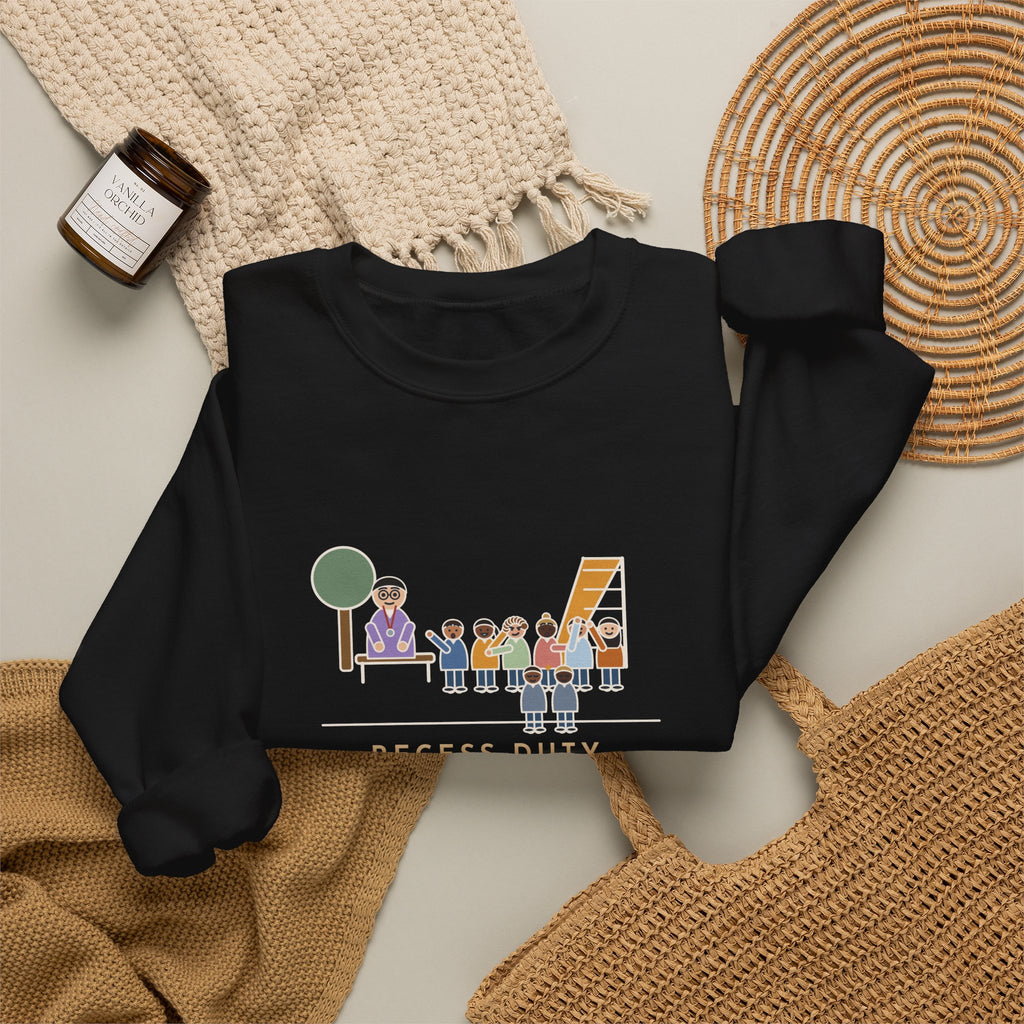 Recess Duty Crewneck Sweatshirt - Playground Tag Dispute, Six Witnesses