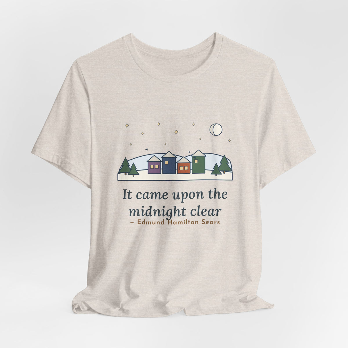 Sears Quote T-Shirt, It Came Upon the Midnight Clear, Christmas Clear Midnight Tee