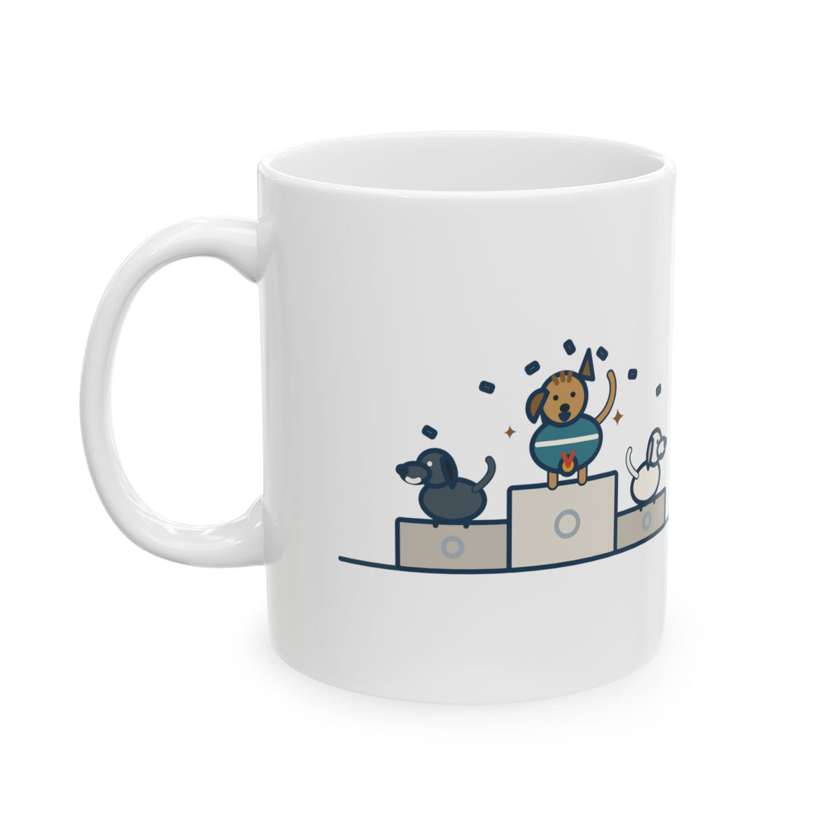 Every Dog Has His Day Mug, Underdog Proverb Coffee Mug 11oz, Mutt on the Podium