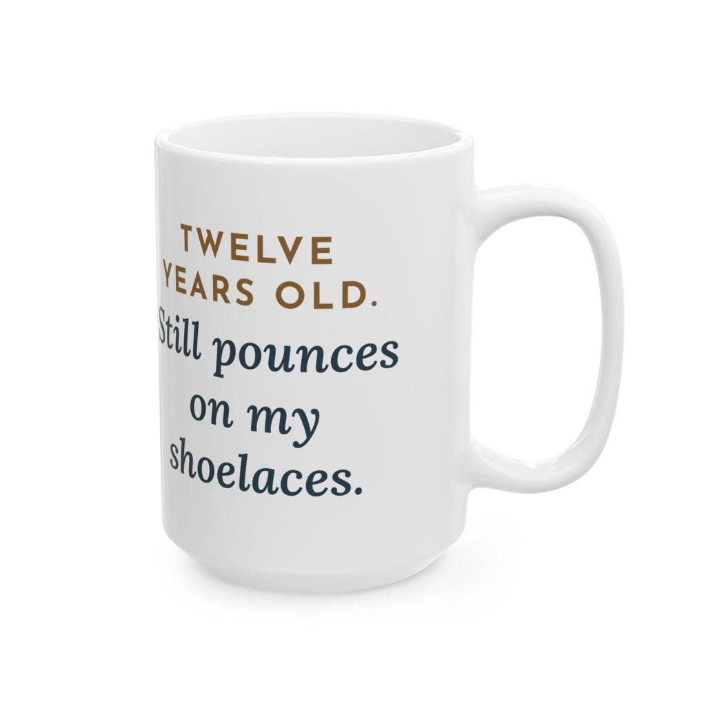 Large 15oz Burmilla Mug - Twelve and Still Pouncing Silver Senior Cat Gift