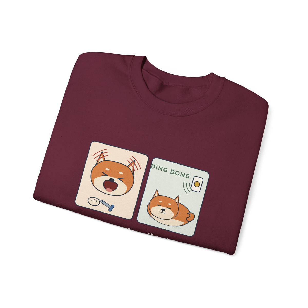 Shiba Inu Crewneck Sweatshirt - Screams at Nail Trims. Ignores the Doorbell.