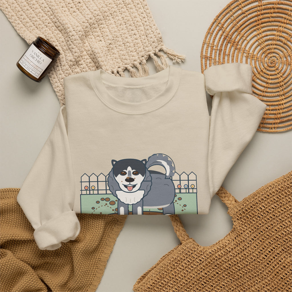 Alaskan Malamute Crewneck Sweatshirt - Malamute-Sized Backyard Crater Dog Owner Gift
