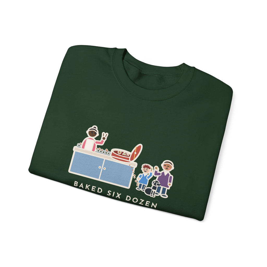 Christmas Cookies Sweatshirt, Baked Six Dozen, Two Dozen Made It to the Tin, Funny Cookie Count Crewneck