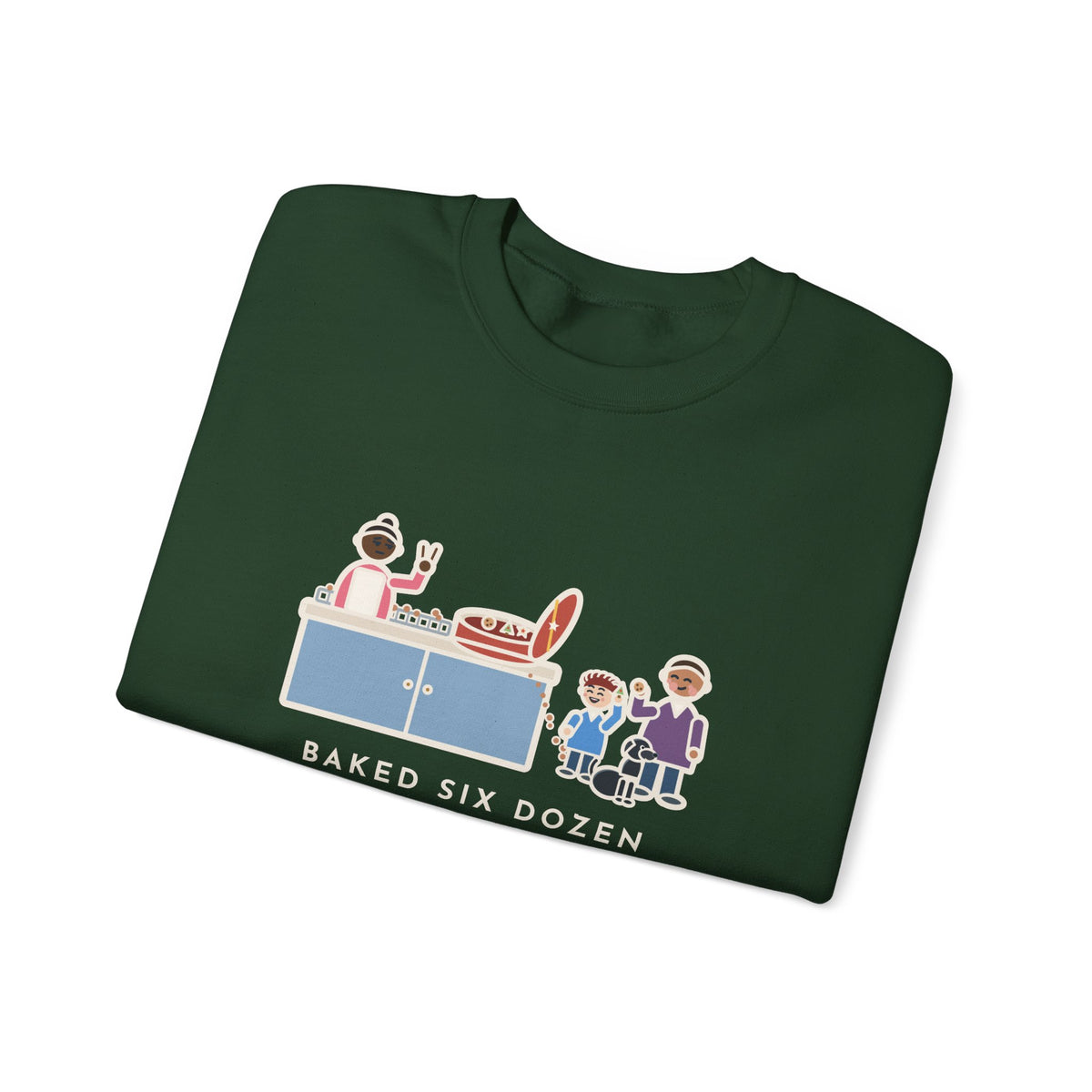 Christmas Cookies Sweatshirt, Baked Six Dozen, Two Dozen Made It to the Tin, Funny Cookie Count Crewneck