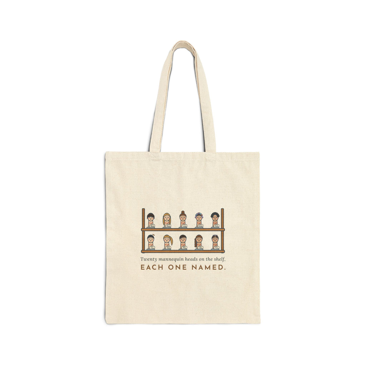 Cosmetology Instructor Tote Bag - Twenty Mannequin Heads, Each One Named