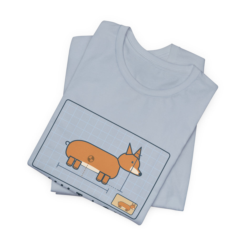 Corgi T-Shirt - Built Low for Stability Corgi Owner Blueprint Tee