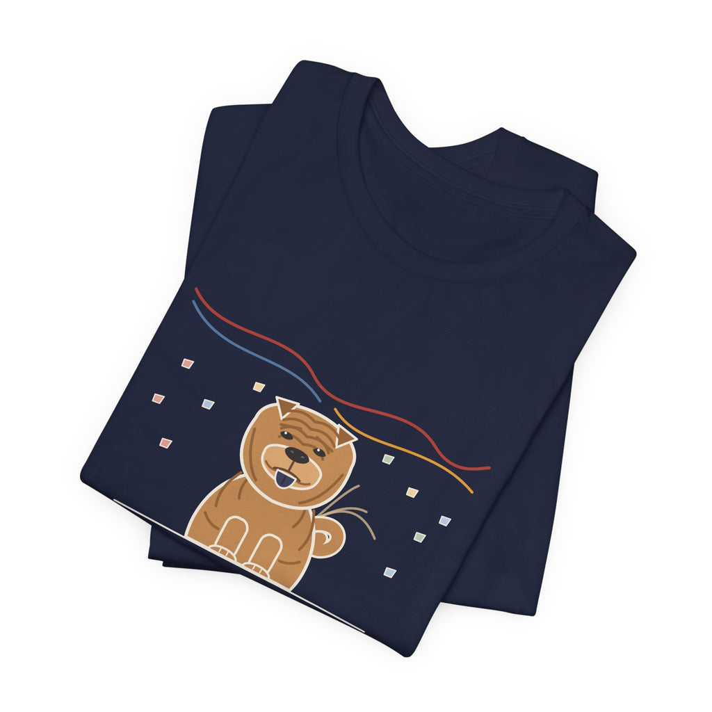 Shar-Pei T-Shirt - Happiest Dog in the House, Face Says Otherwise Funny Wrinkle Dog Tee