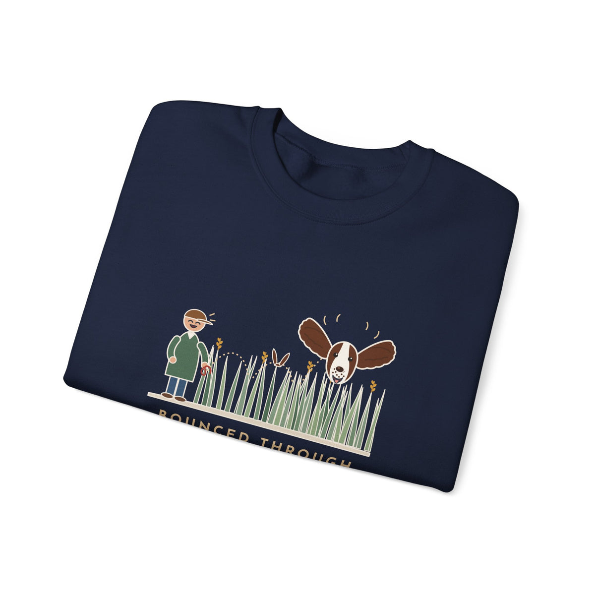 English Springer Spaniel Crewneck Sweatshirt - Only the Ears Showed in the Tall Grass Gift