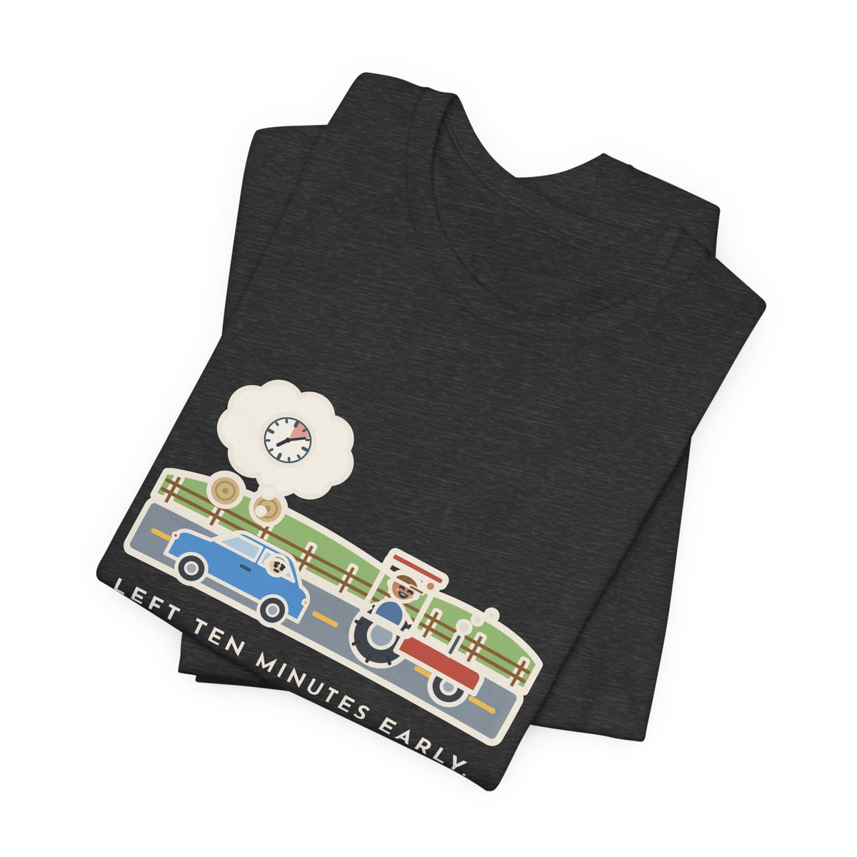Funny Commuter T-Shirt, Left Ten Minutes Early, Spent Nine of Them Behind a Tractor, Country Road Tee