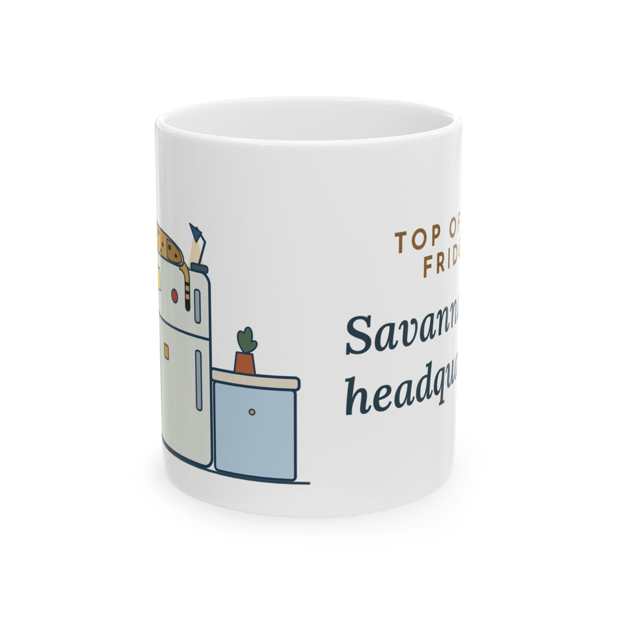 Savannah Cat Coffee Mug 11oz - Top of the Fridge: Savannah Cat Headquarters, Spotted Cat Gift