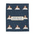 Saint Bernard Winter Blanket - Inside Dog Until the First Big Snow Velveteen Plush Throw