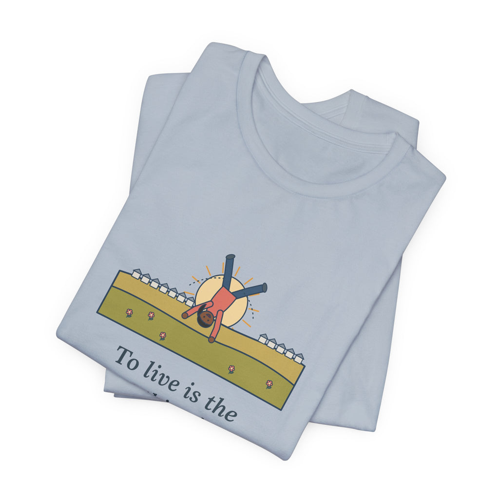 Oscar Wilde Quote T-Shirt, To Live Is the Rarest Thing in the World, Literary Cartwheel Meadow Tee