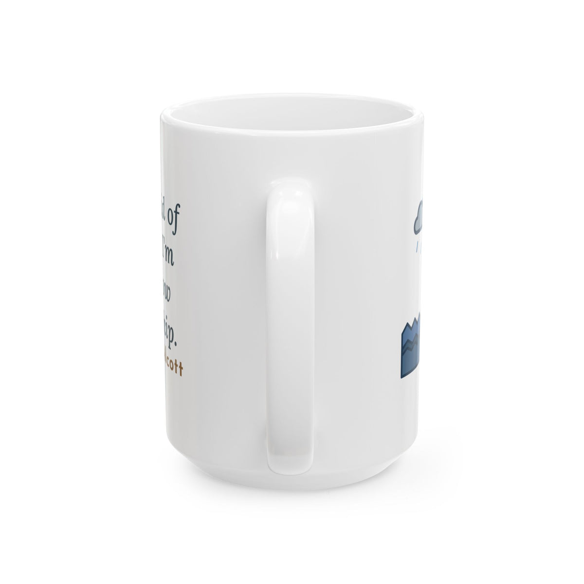 I'm Not Afraid of Storms 15oz Mug, Large Literary Coffee Mug, Alcott Quote with Sailboat Girl