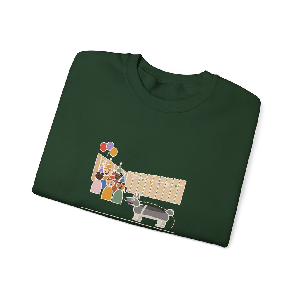 Swedish Vallhund Crewneck Sweatshirt - Herded the Birthday Party Into One Corner