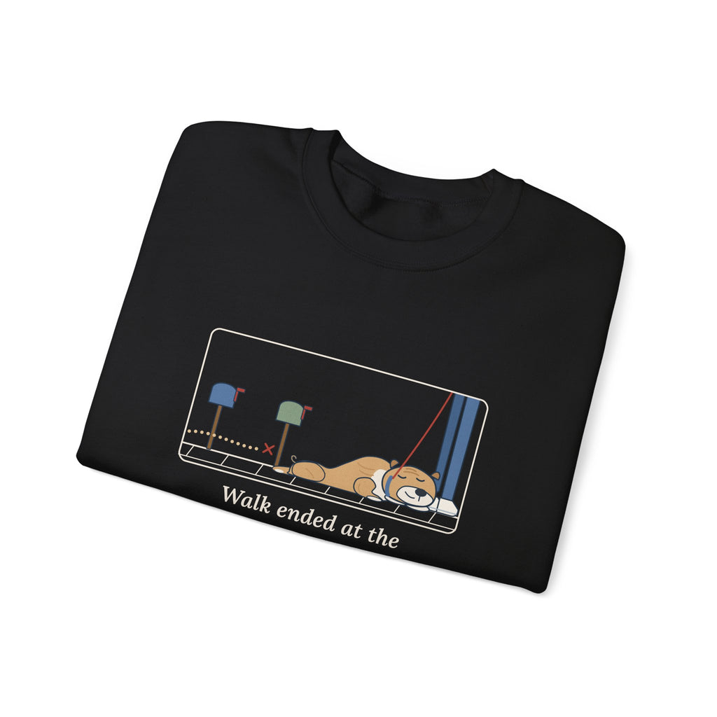 Bulldog-Type Dog Crewneck Sweatshirt - Walk Ended at the Second Mailbox. Bulldog Owner Gift