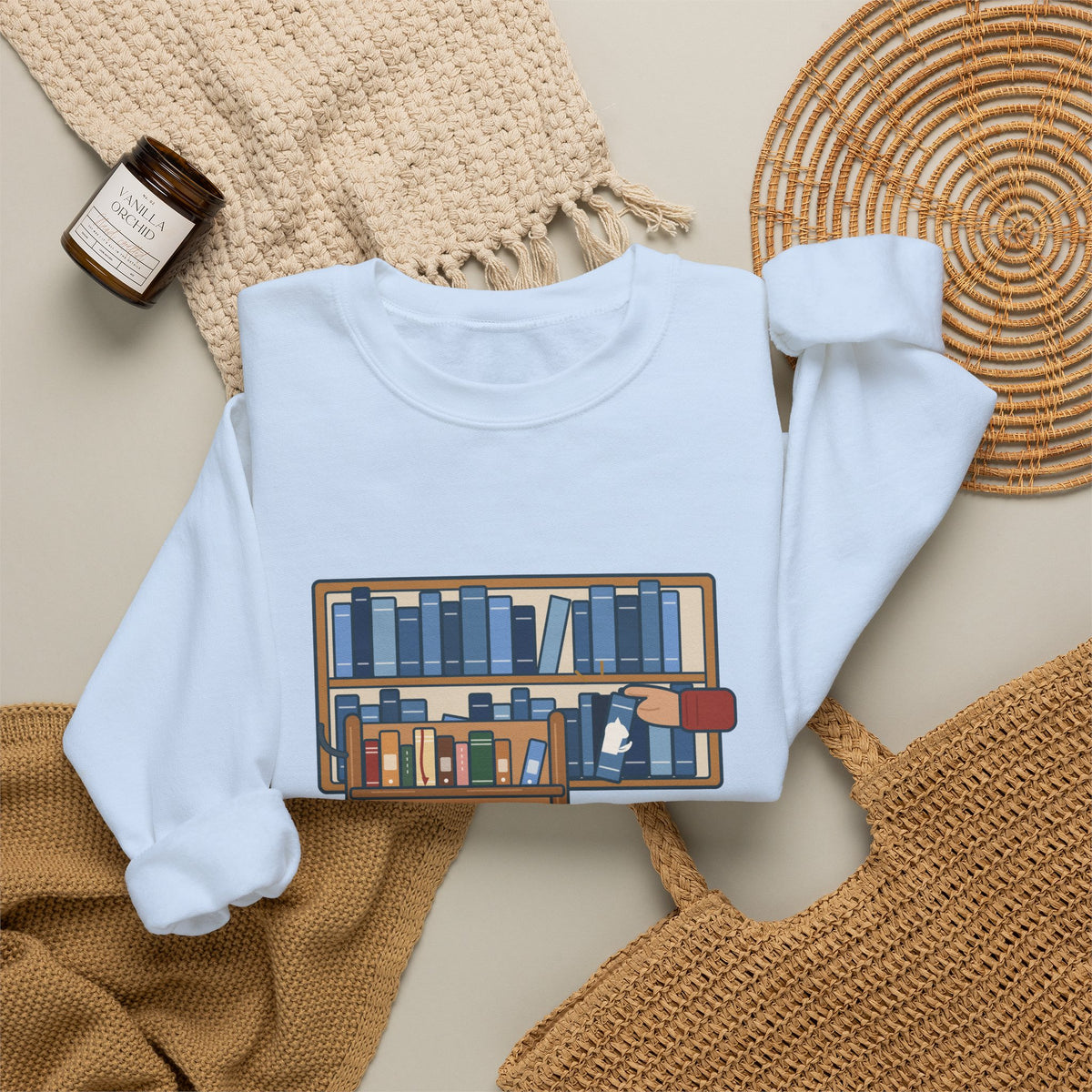 School Librarian Crewneck Sweatshirt - A Blue Book About a Dog. I'm On It.