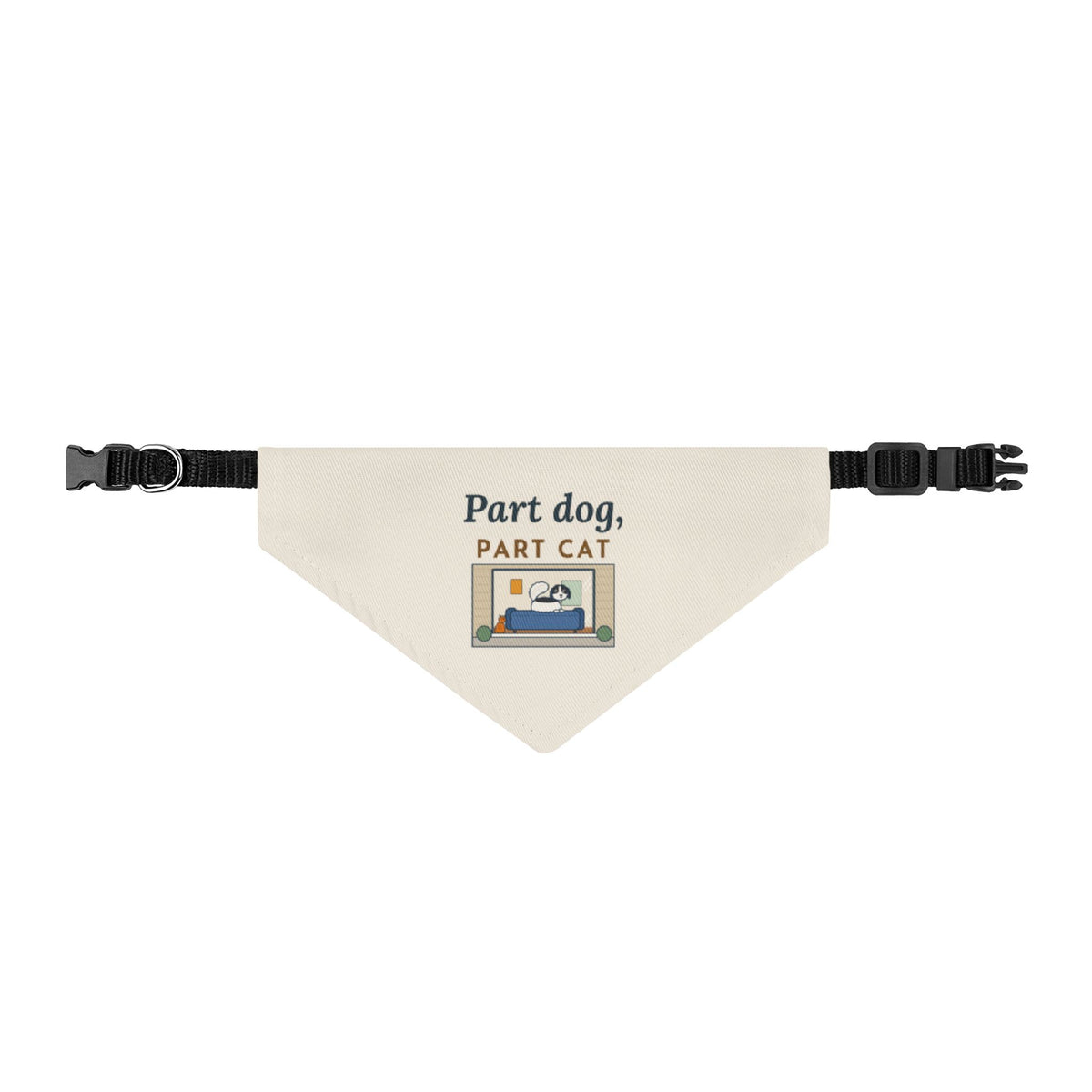 Japanese Chin Bandana, Part Dog, Part Cat, Clip-on Pet Bandana