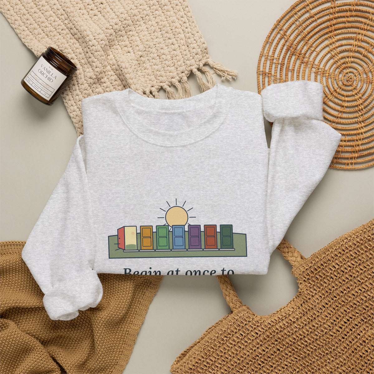 Count Each Separate Day as a Separate Life Sweatshirt, Stoic Seneca Quote Crewneck with Seven Doors