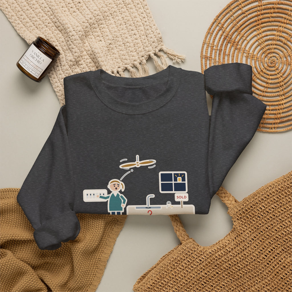 New Homeowner Sweatshirt, First Weekend Finding Which Switch Runs the Garbage Disposal, Funny Switch Plate Crewneck