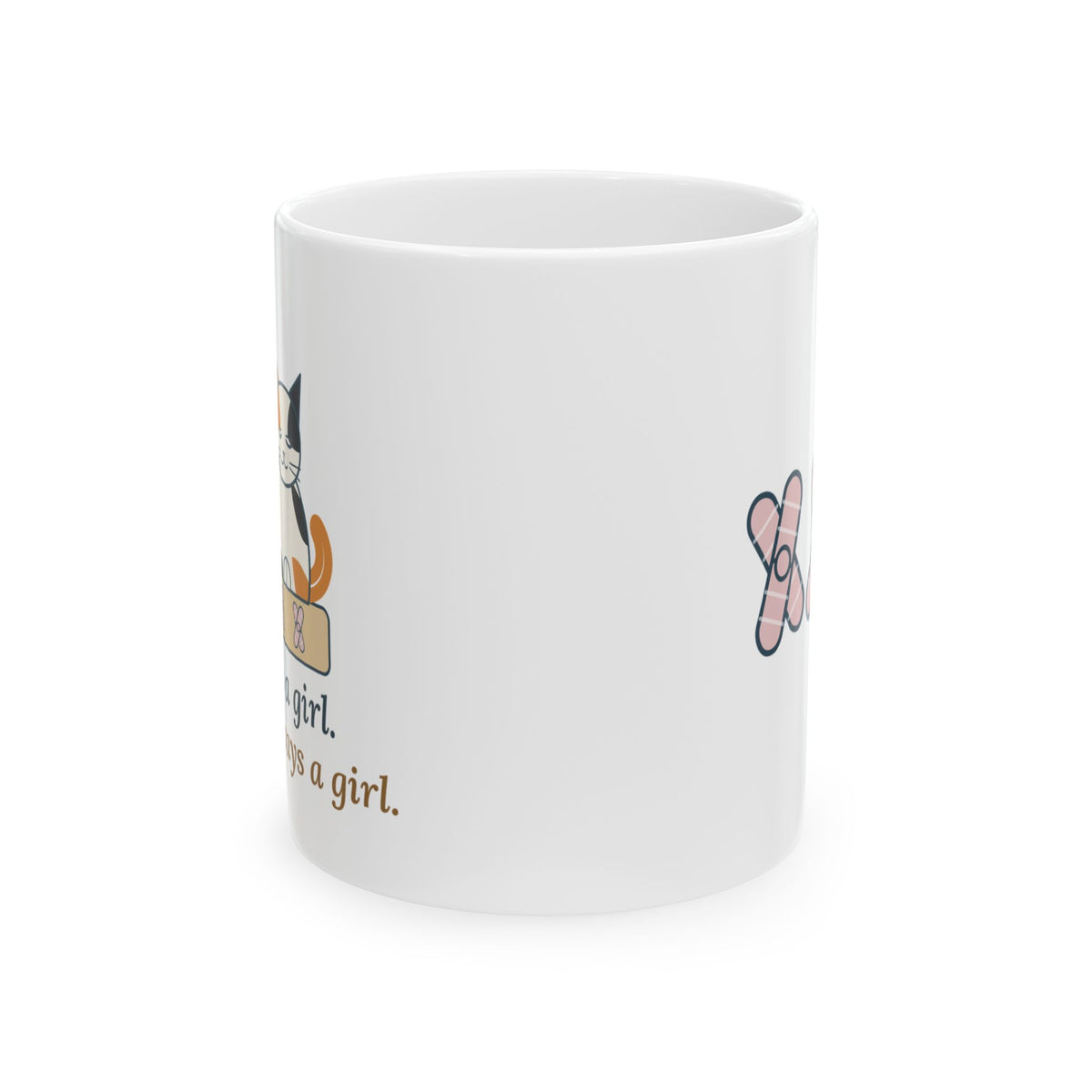 Calico Cat Coffee Mug - It's a Girl. It's Always a Girl. Cat Genetics Gift Mug
