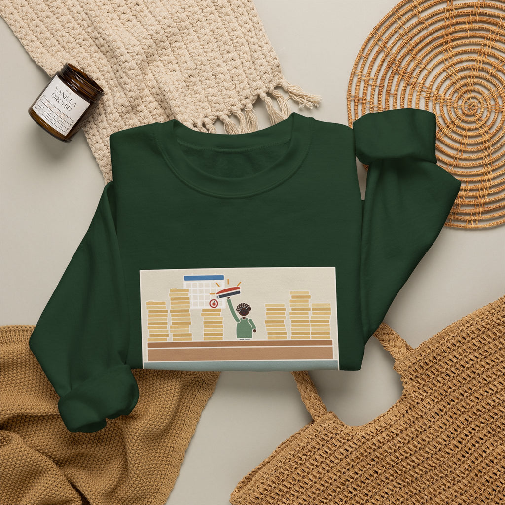 School Registrar Sweatshirt, August, Three Hundred Enrollment Forms and One Stapler, Funny Front Office Crewneck