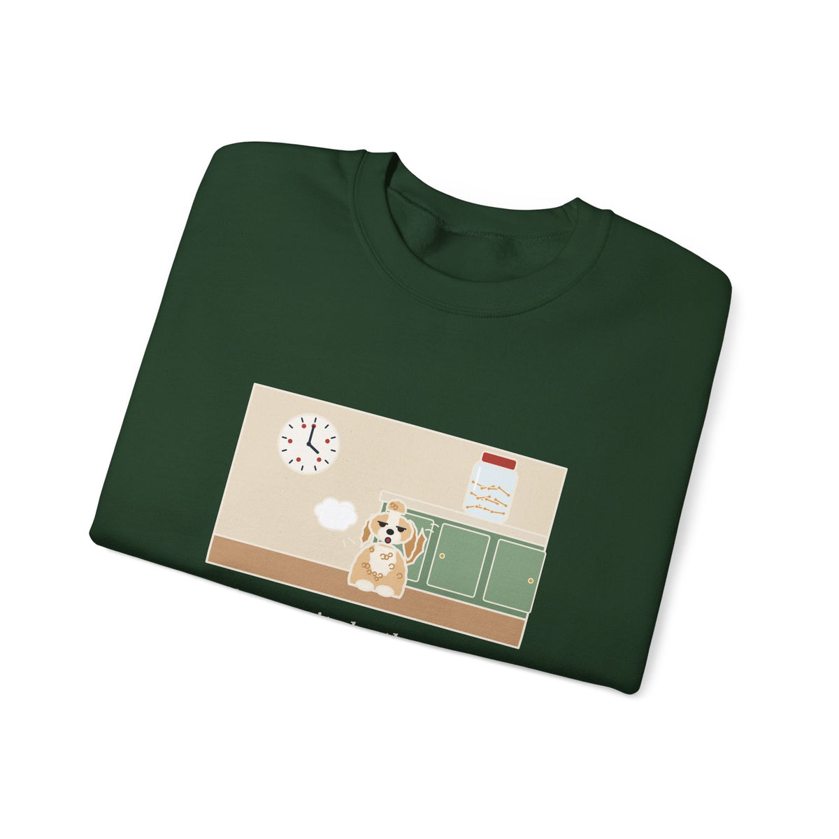 Shih-Poo Sweatshirt, Sits by the Treat Jar and Sighs Loudly Every Eleven Minutes, Funny Treat Jar Vigil Crewneck