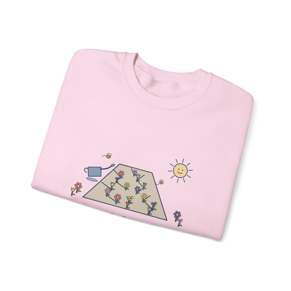 Earth Laughs in Flowers Sweatshirt, Garden Emerson Quote Crewneck with Wildflower Path