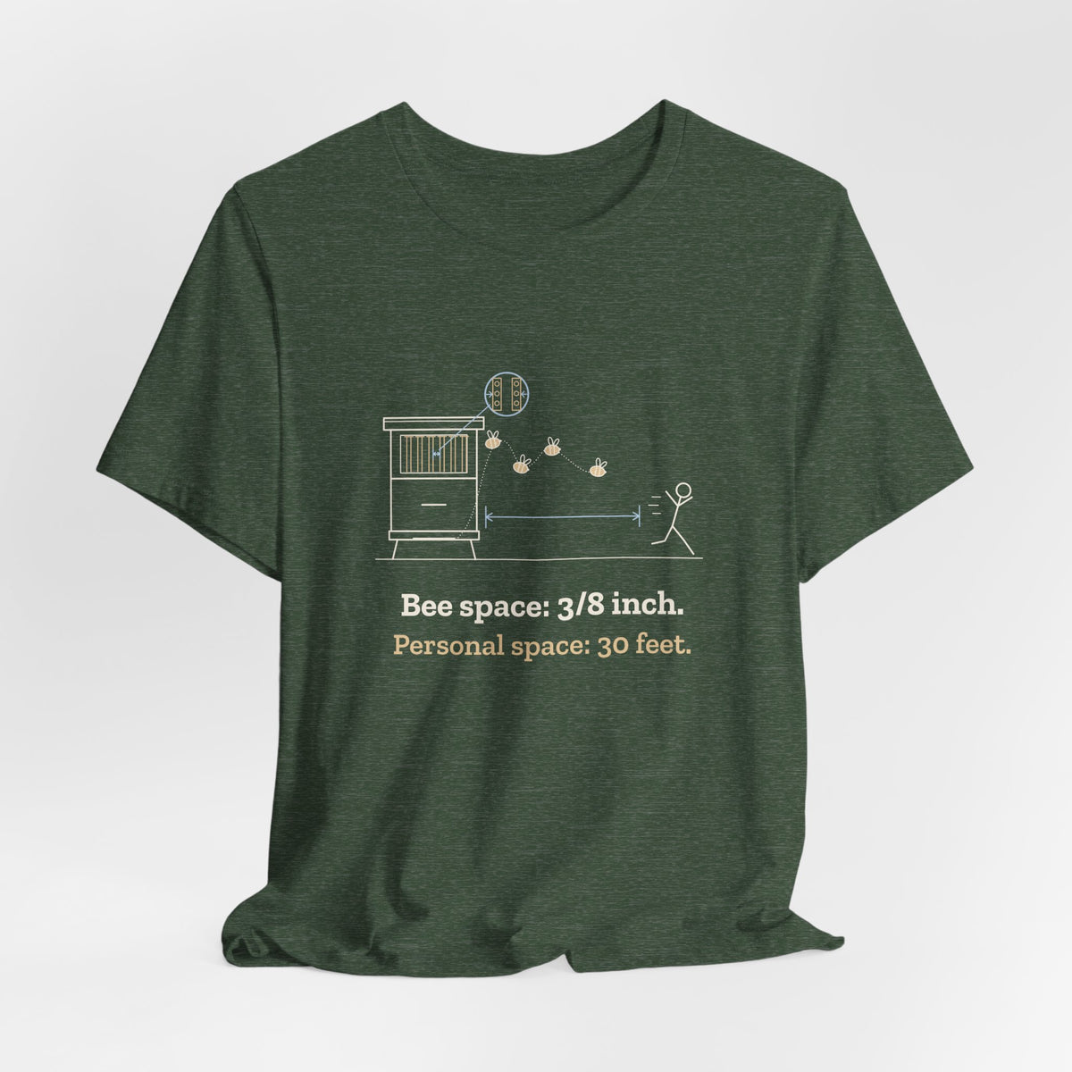 Beekeeping T-Shirt - Bee Space: 3/8 Inch. Personal Space: 30 Feet. Beekeeper Tee