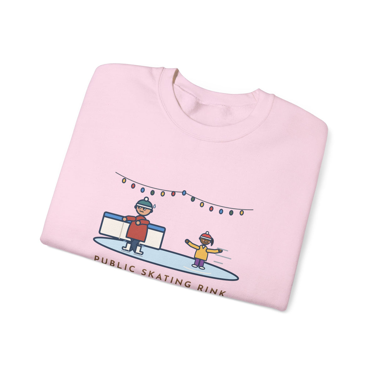 Ice Skating Sweatshirt, Held the Wall for an Hour, A Six-Year-Old Skated Past Me Backward, Funny Outdoor Rink Crewneck