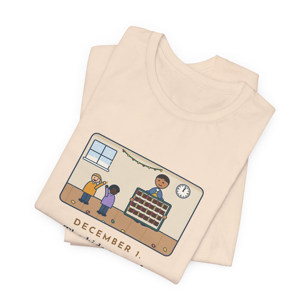 Funny Countdown Calendar T-Shirt, December 1, the Kids Opened All Twenty-Four Little Doors by Lunch, December Kitchen Tee